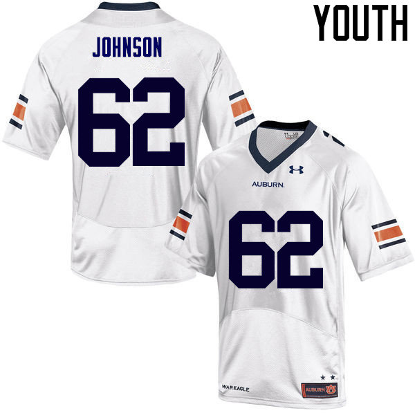 Auburn Tigers Youth Jauntavius Johnson #62 White Under Armour Stitched College NCAA Authentic Football Jersey ZIT6874US